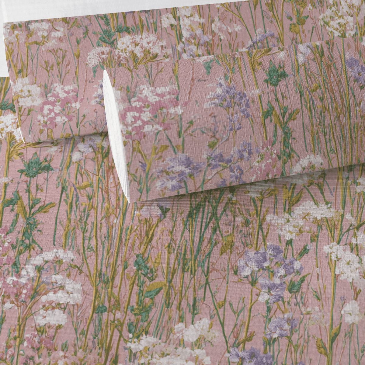 Pressed Florals Faux Grasscloth Wallpaper - Benton Lane Home - Lemon Park