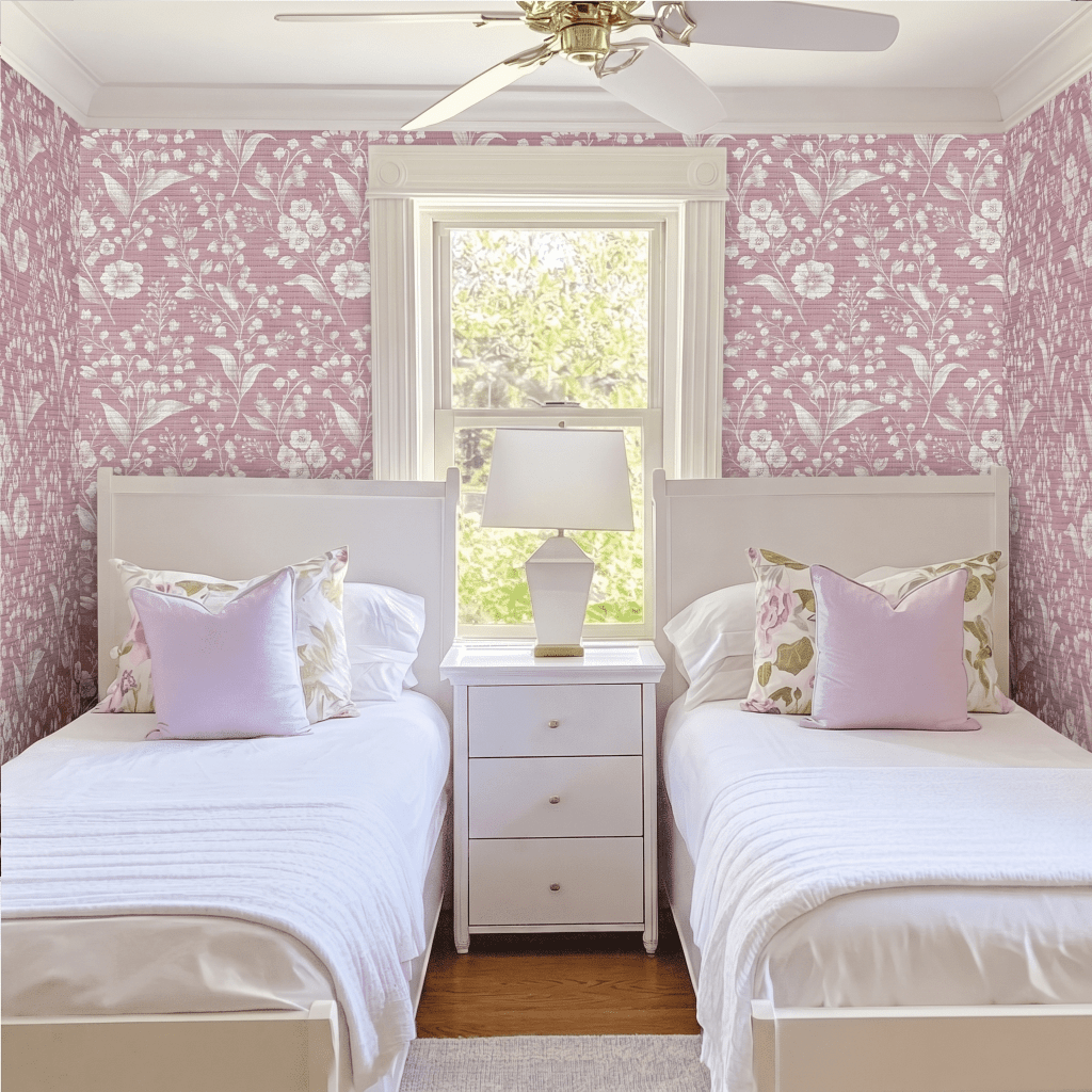 Pressed Petals Faux Grasscloth Wallpaper - Benton Lane Home - Lemon Park