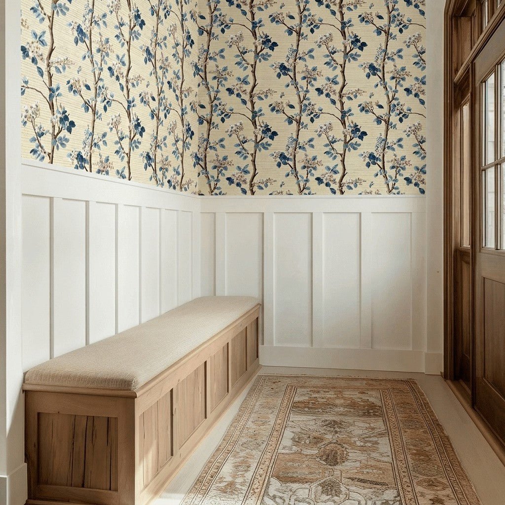 Providence Vine Faux Grasscloth Wallpaper - Benton Lane Home - Lemon Park