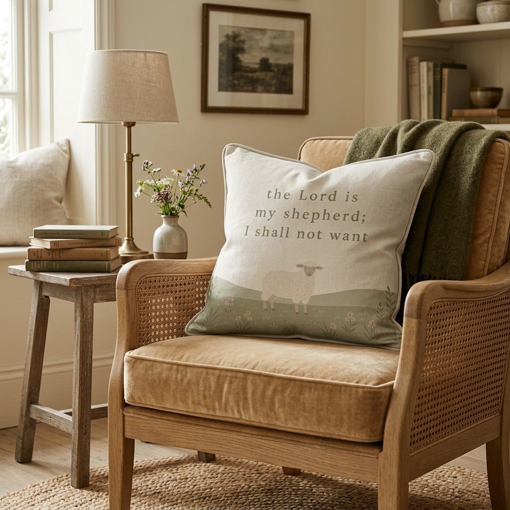Psalms 23:1 Throw Pillow - Hillcroft Home