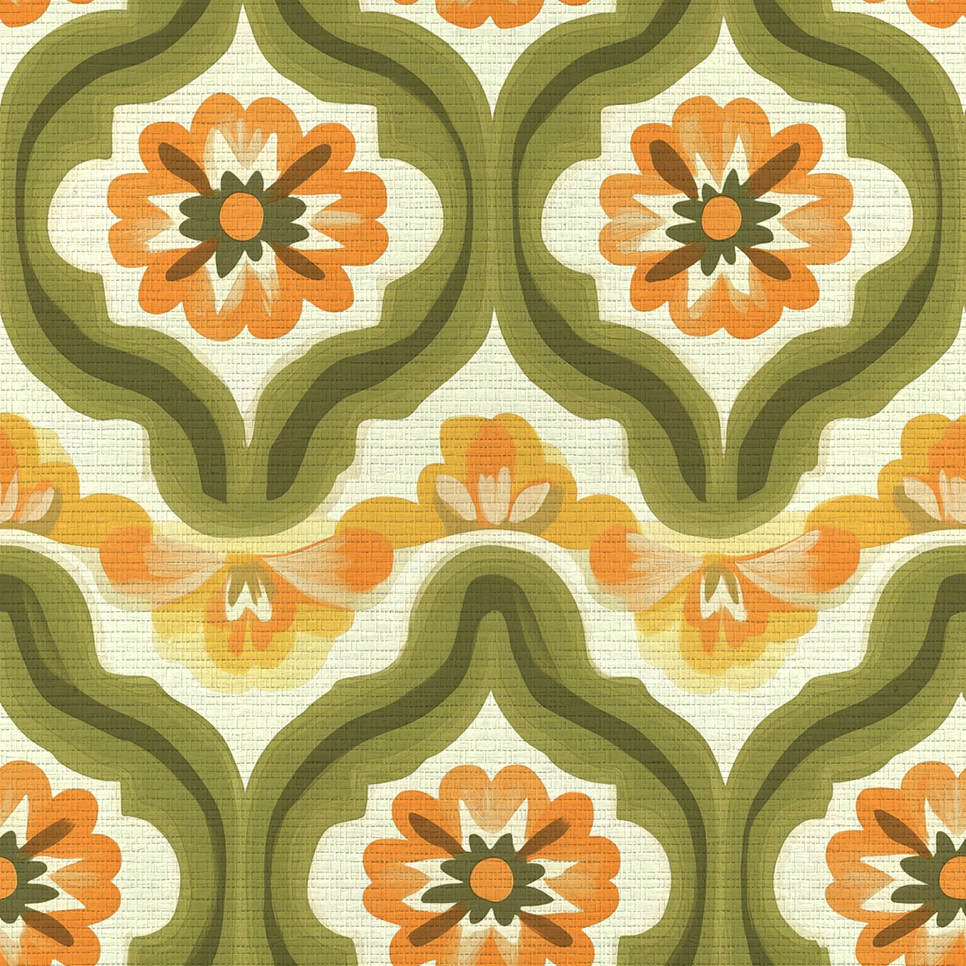 Psychedelia Faux Grasscloth Wallpaper