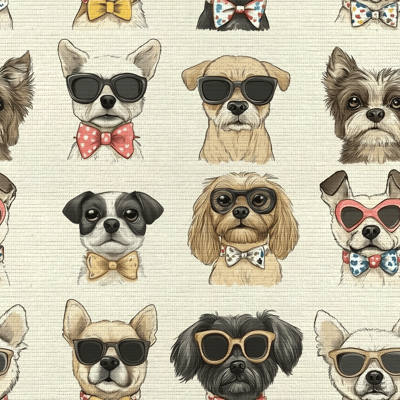 Pup-arazzi Faux Grasscloth Wallpaper - Painted Paper
