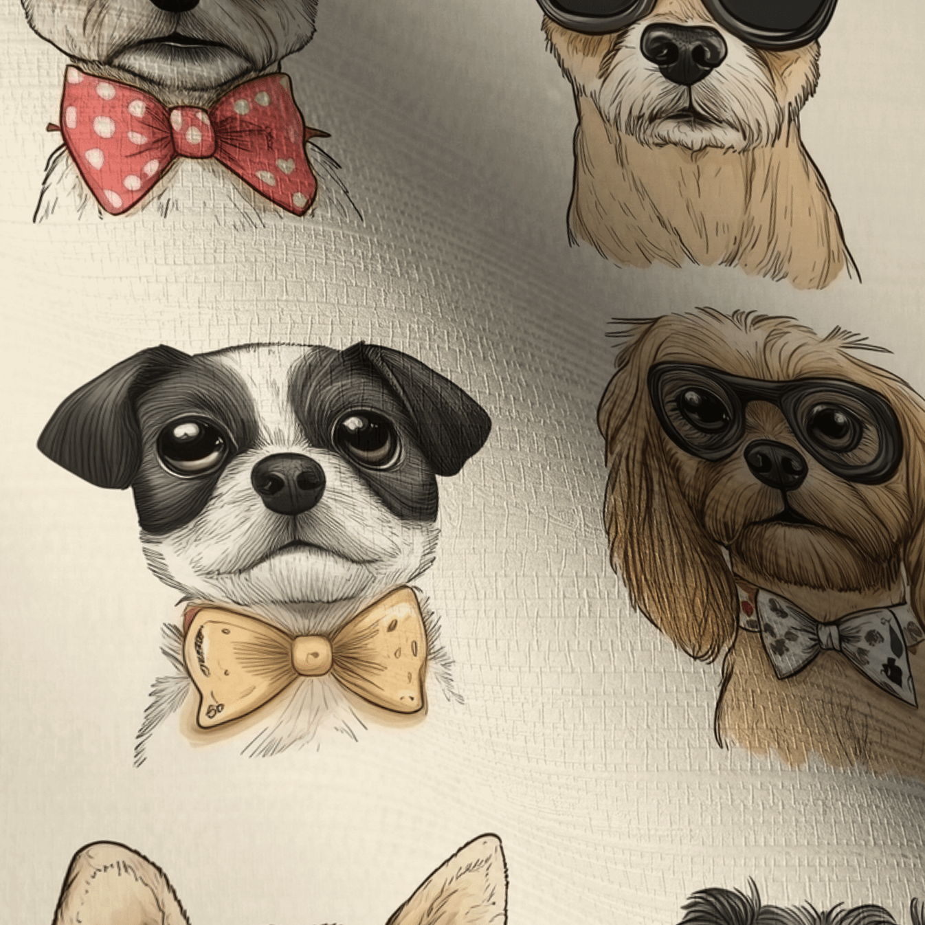 Pup-arazzi Faux Grasscloth Wallpaper - Painted Paper