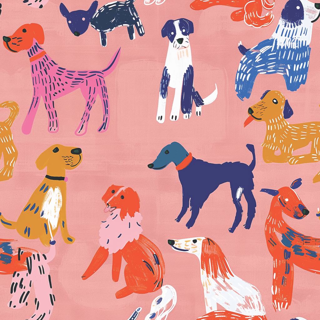 Puppy Parade Wallpaper - Benton Lane Home - Painted Paper