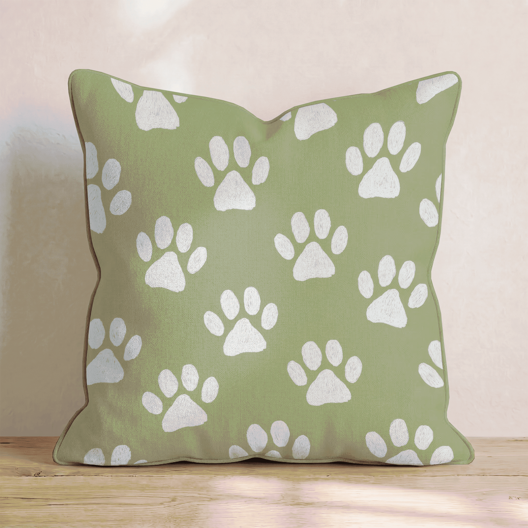 Puppy Paw Prints Throw Pillow - Benton Lane Home - Hillcroft Home