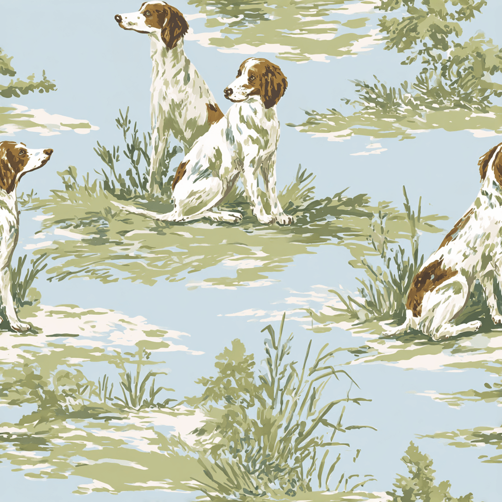 Puppy Prowl Wallpaper - Painted Paper