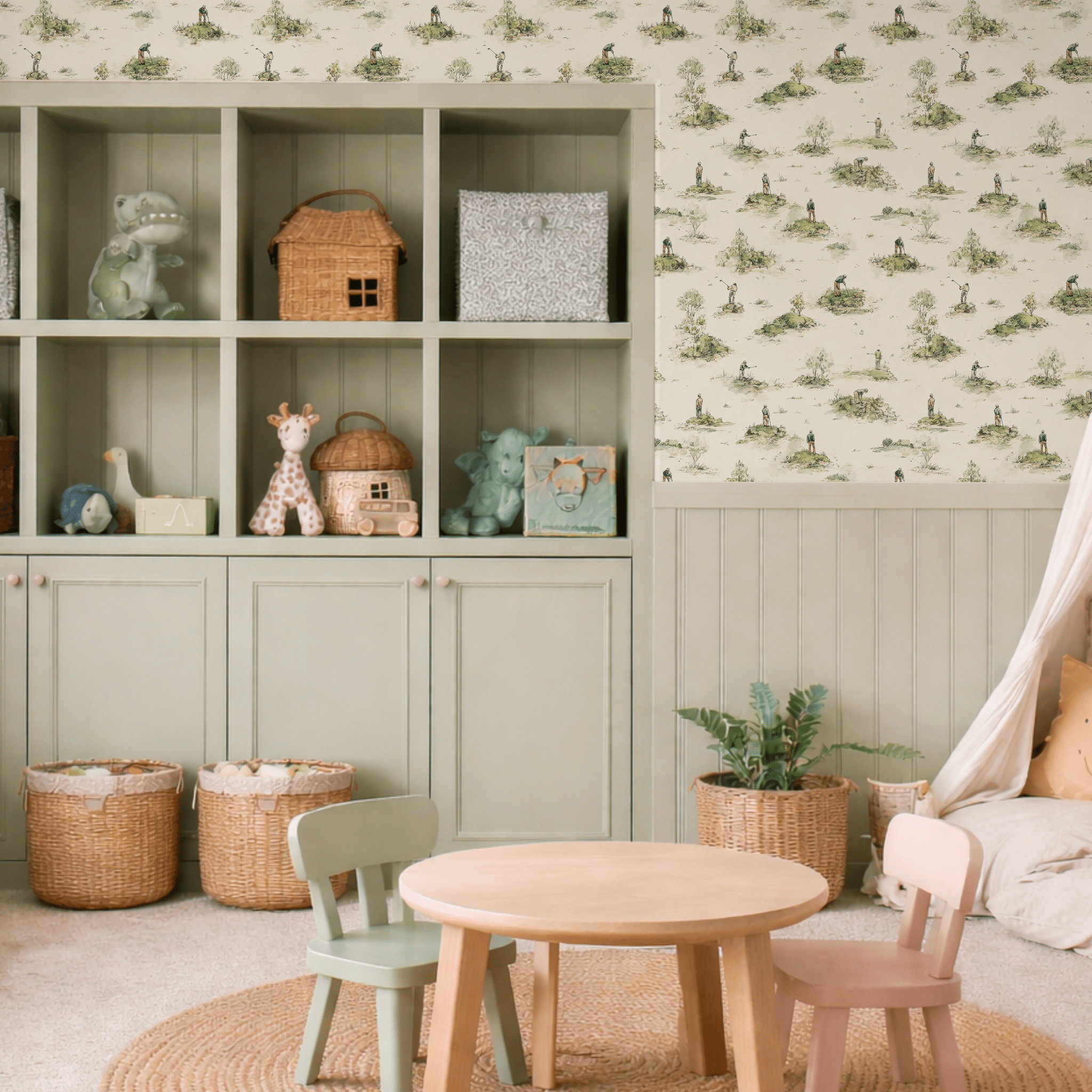 Quiet Round Wallpaper - Benton Lane Home - Painted Paper