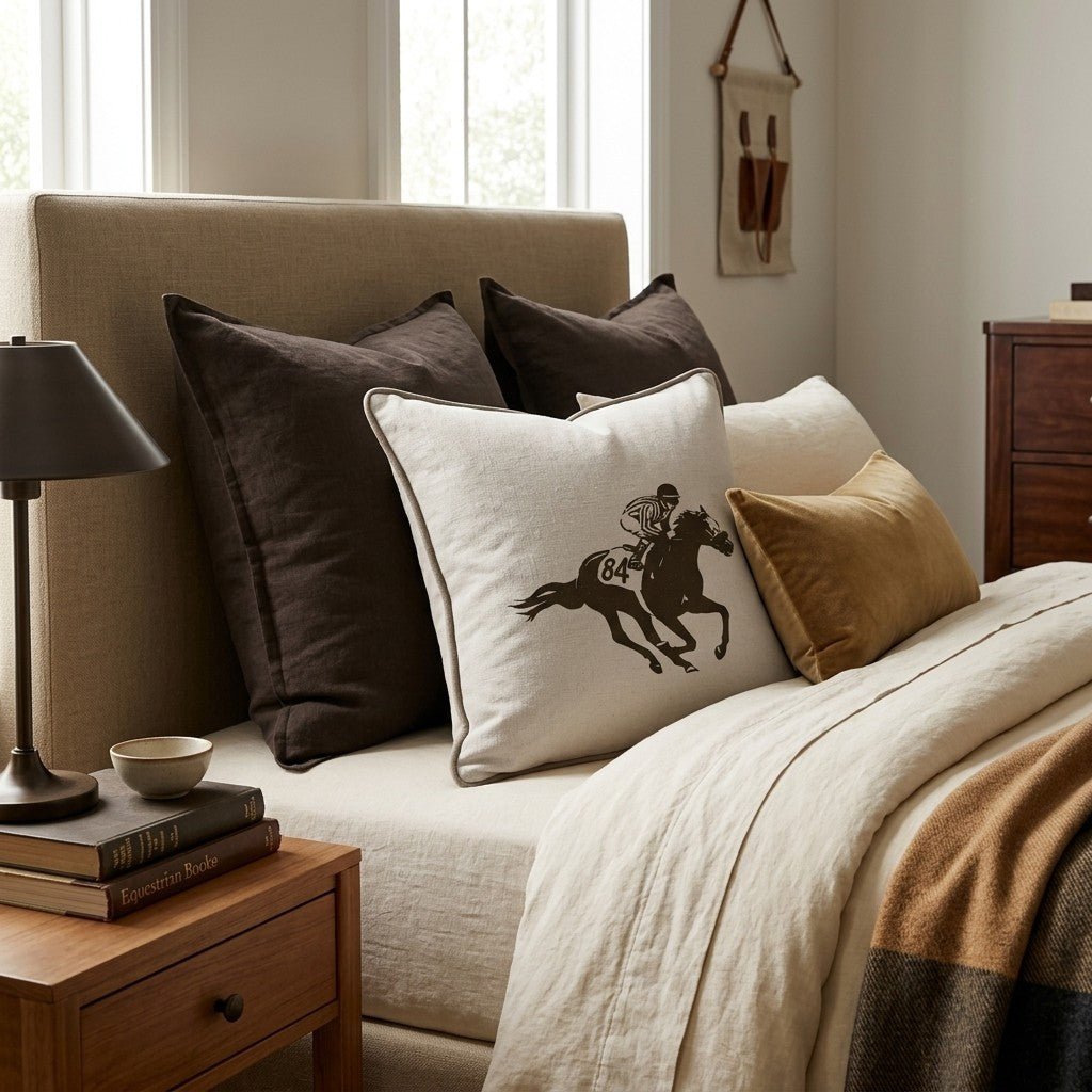 Racehorse Throw Pillow - Benton Lane Home - Hillcroft Home