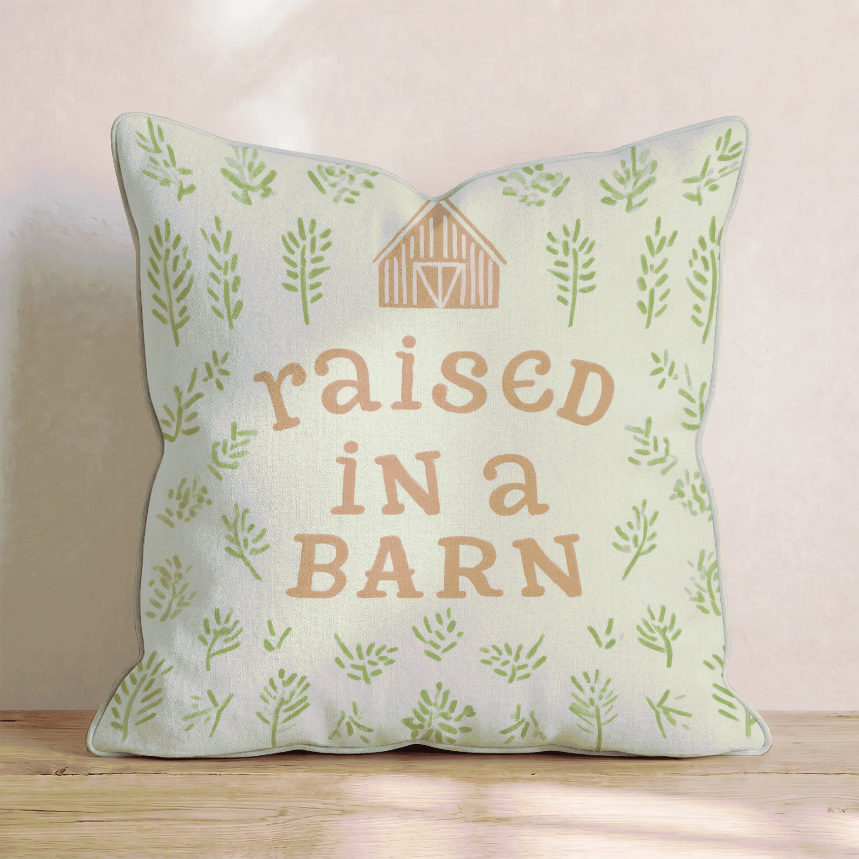 Raised in a Barn Throw Pillow - Benton Lane Home - Hillcroft Home