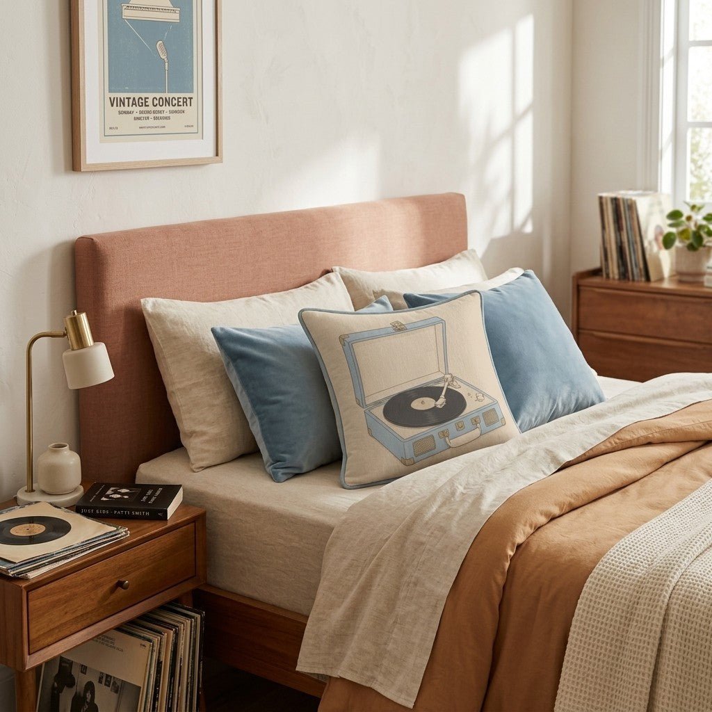 Record Player Throw Pillow - Benton Lane Home - Hillcroft Home