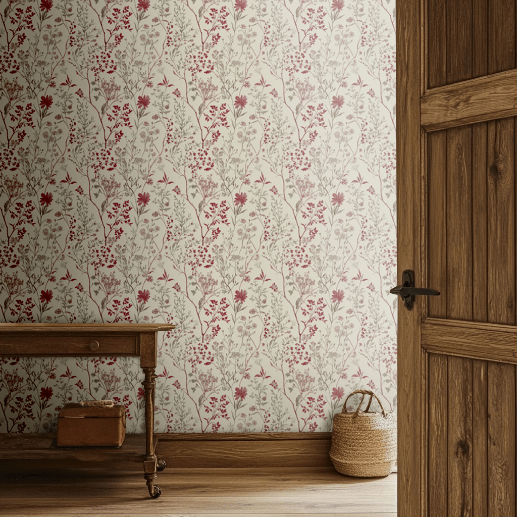 Red Florals Wallpaper - Benton Lane Home - Anthem Classic