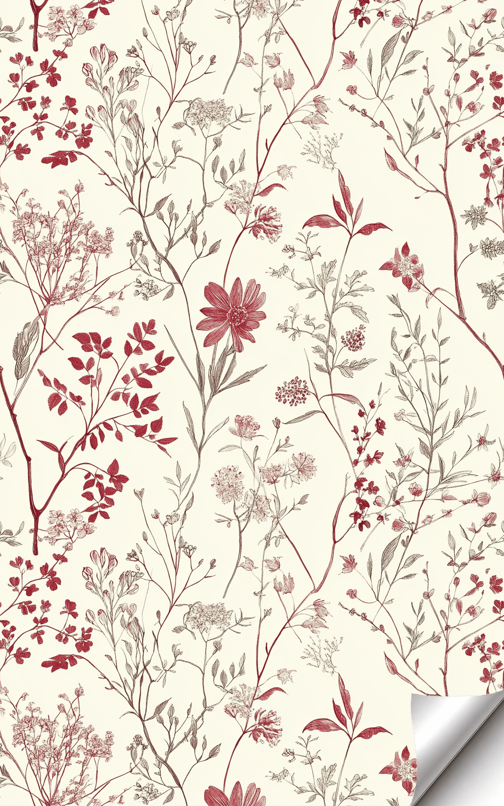 Red Florals Wallpaper - Benton Lane Home - Anthem Classic