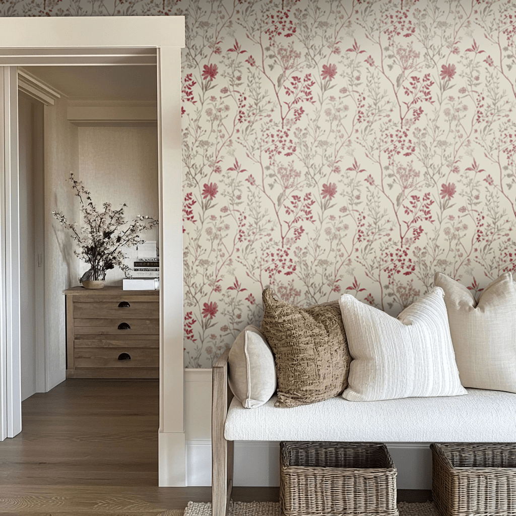 Red Florals Wallpaper - Benton Lane Home - Anthem Classic