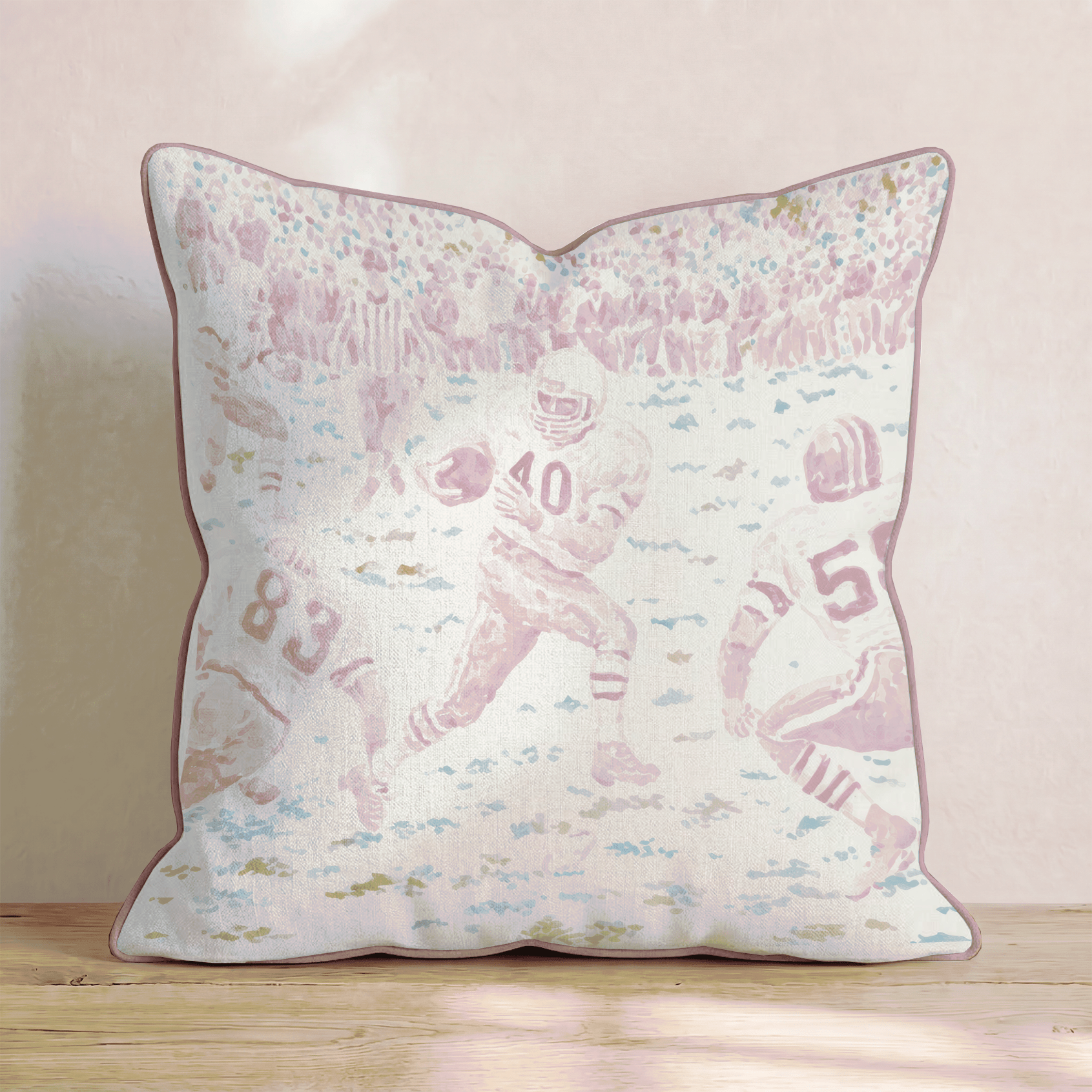 Red Football Scene Throw Pillow - Benton Lane Home - Hillcroft Home