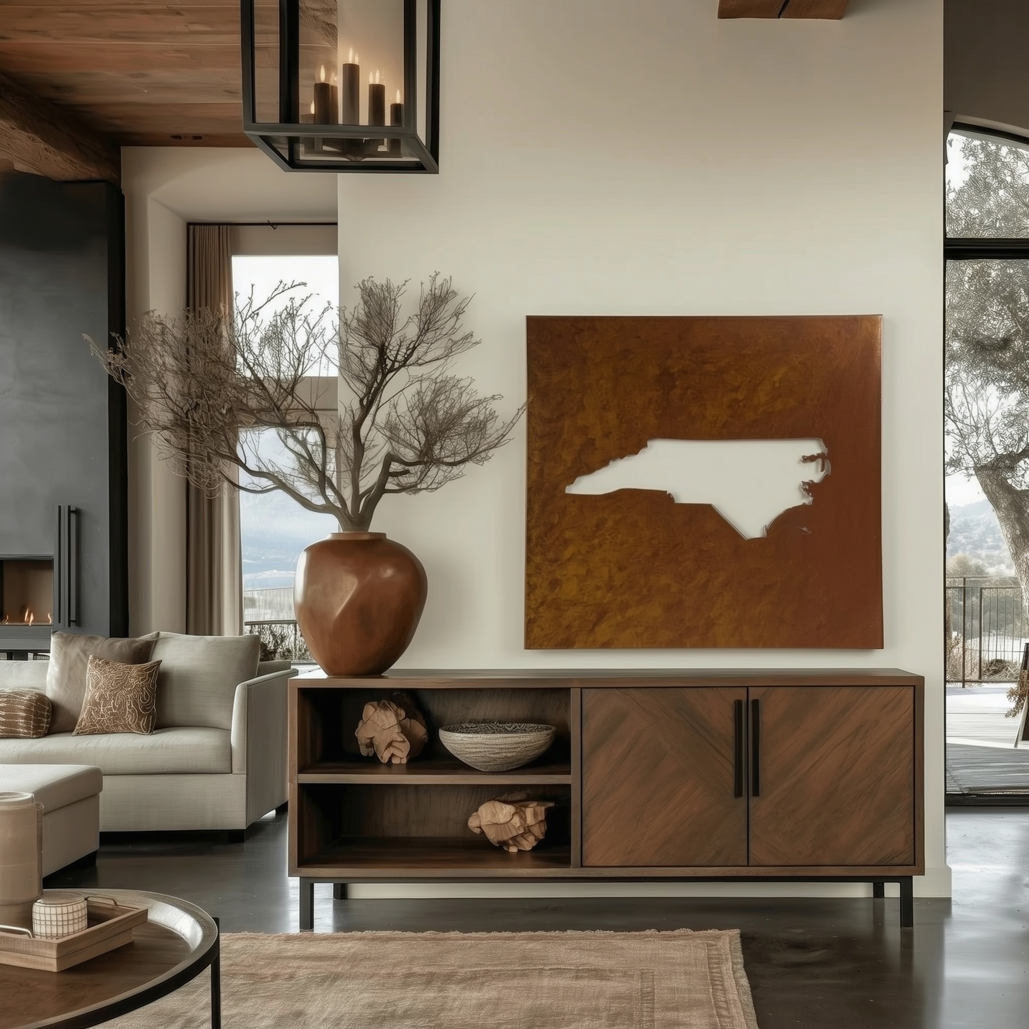 The North Carolina - Metal Wall Art - Oxide