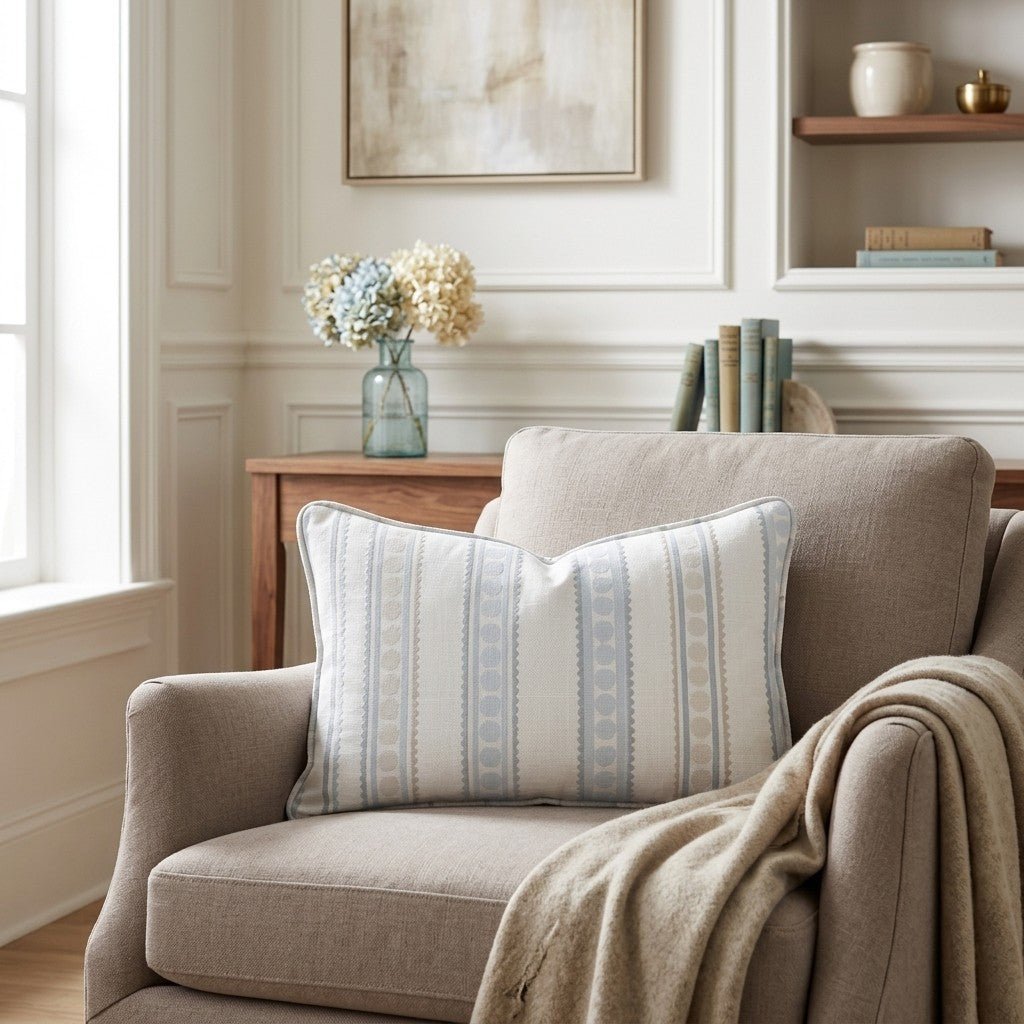 Ribbon Rows Throw Pillow - Benton Lane Home - Lemon Park