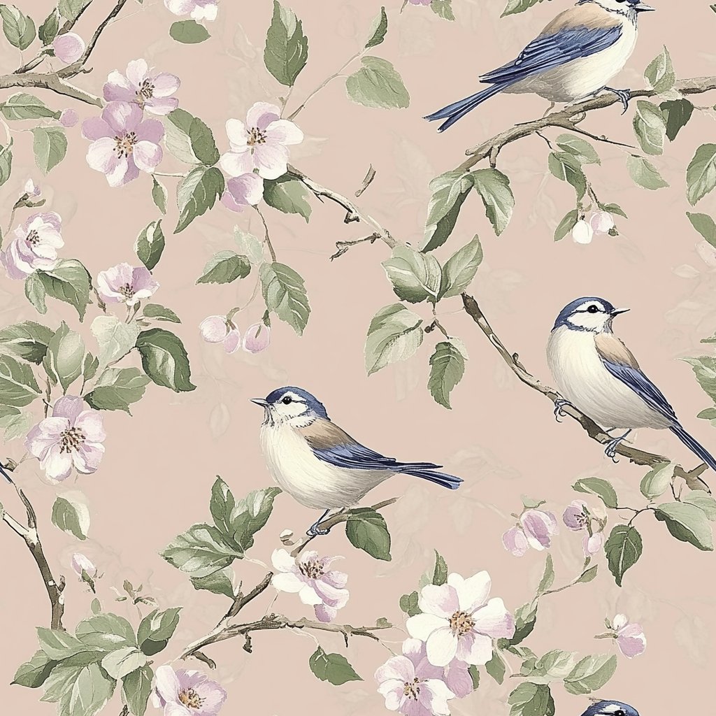 Robin's Bloom Wallpaper - Benton Lane Home - Painted Paper