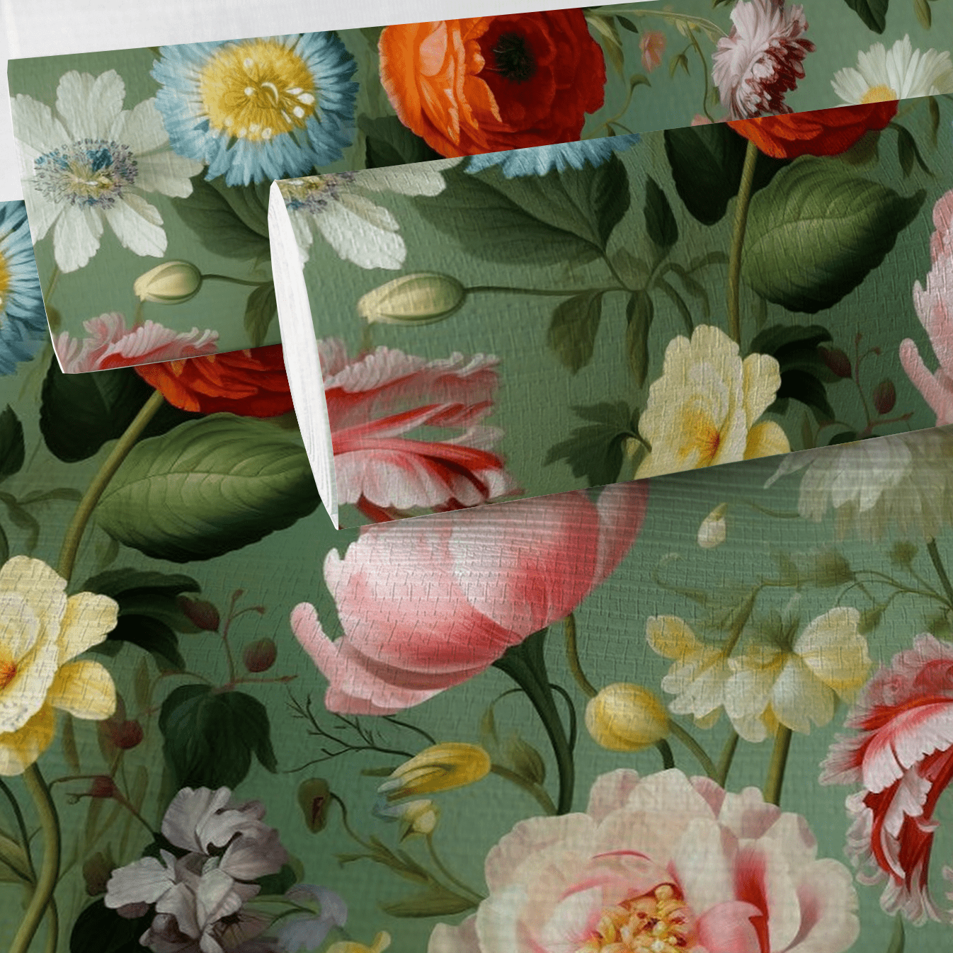 Romilly Floral Faux Grasscloth Wallpaper - Painted Paper