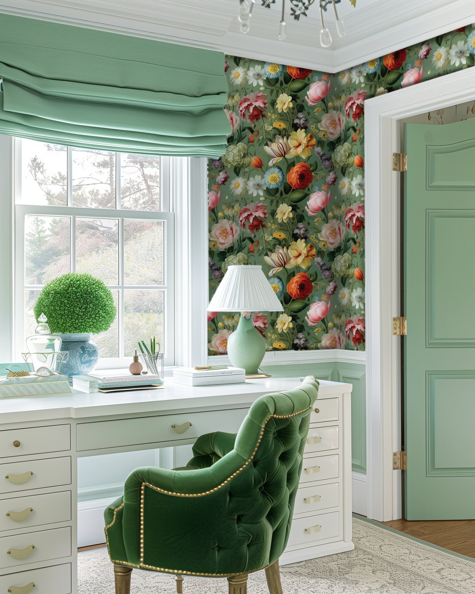 Romilly Floral Wallpaper - Benton Lane Home - Painted Paper