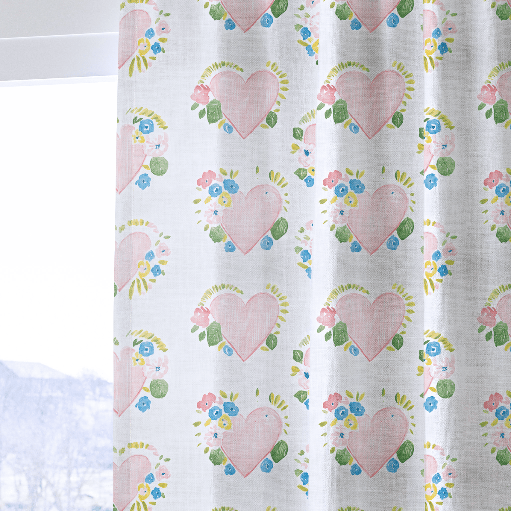 Rosabella Hearts - Drapery - Benton Lane Home - Lemon Park