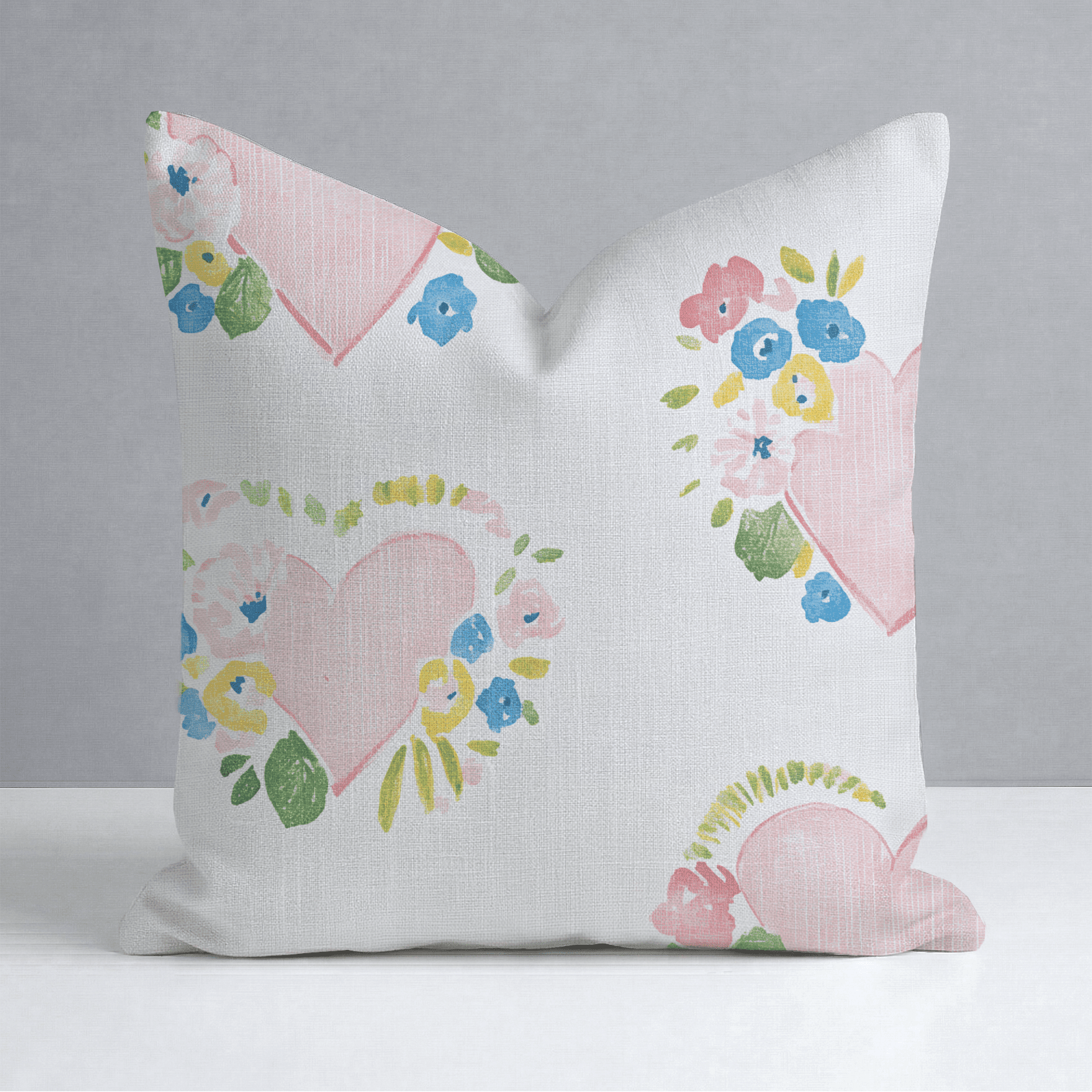 Rosabella Hearts Throw Pillow - Benton Lane Home - Lemon Park