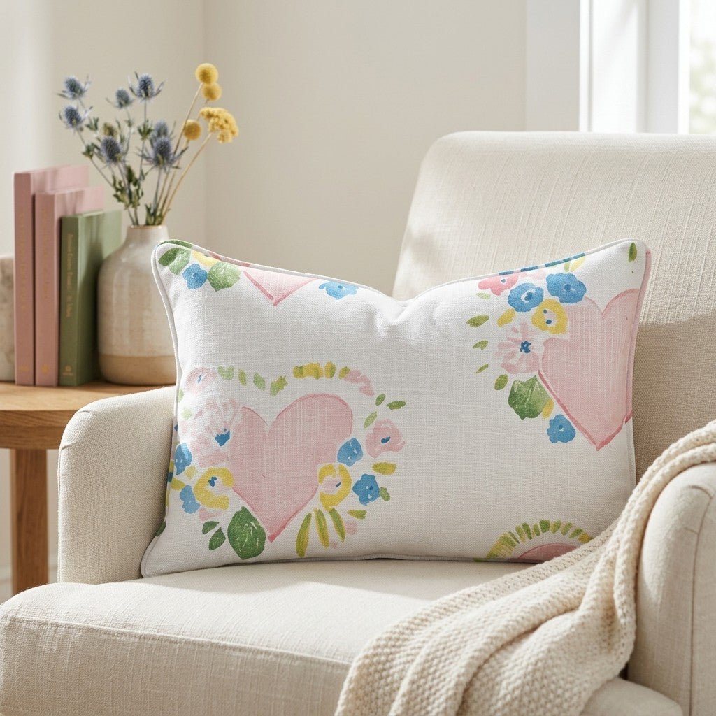 Rosabella Hearts Throw Pillow - Benton Lane Home - Lemon Park