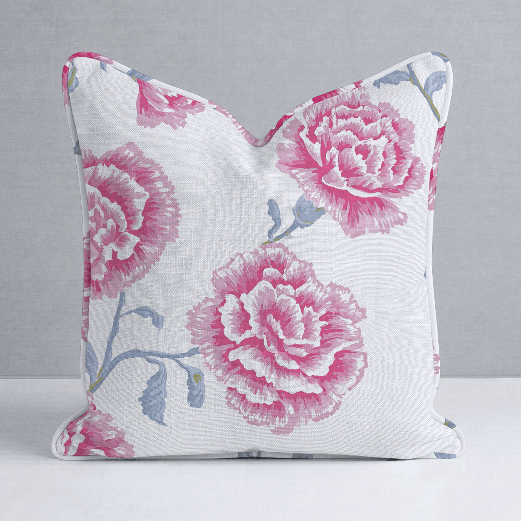 Rose Carnation Throw Pillow - Benton Lane Home - Lemon Park