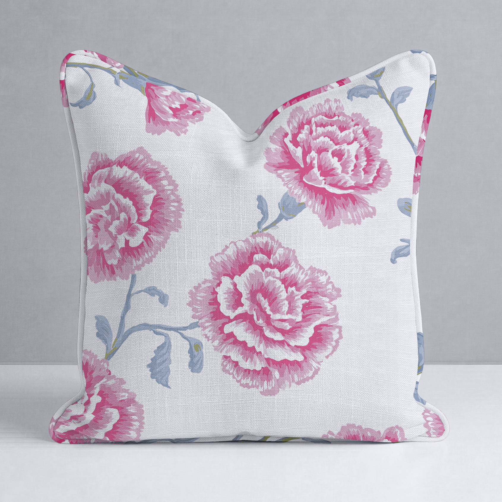 Rose Carnation Throw Pillow - Benton Lane Home - Lemon Park