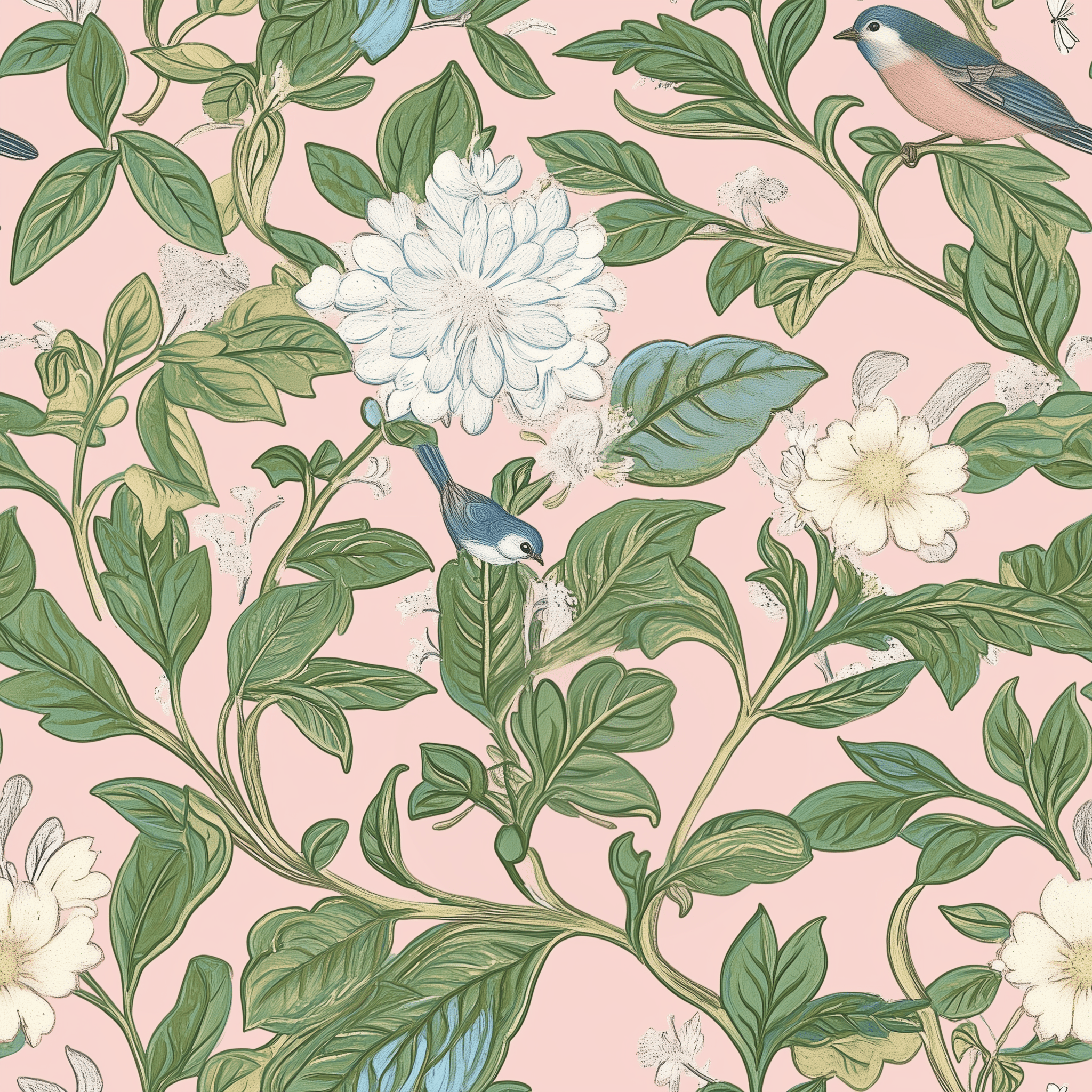Rosemoor Canopy Wallpaper - Painted Paper