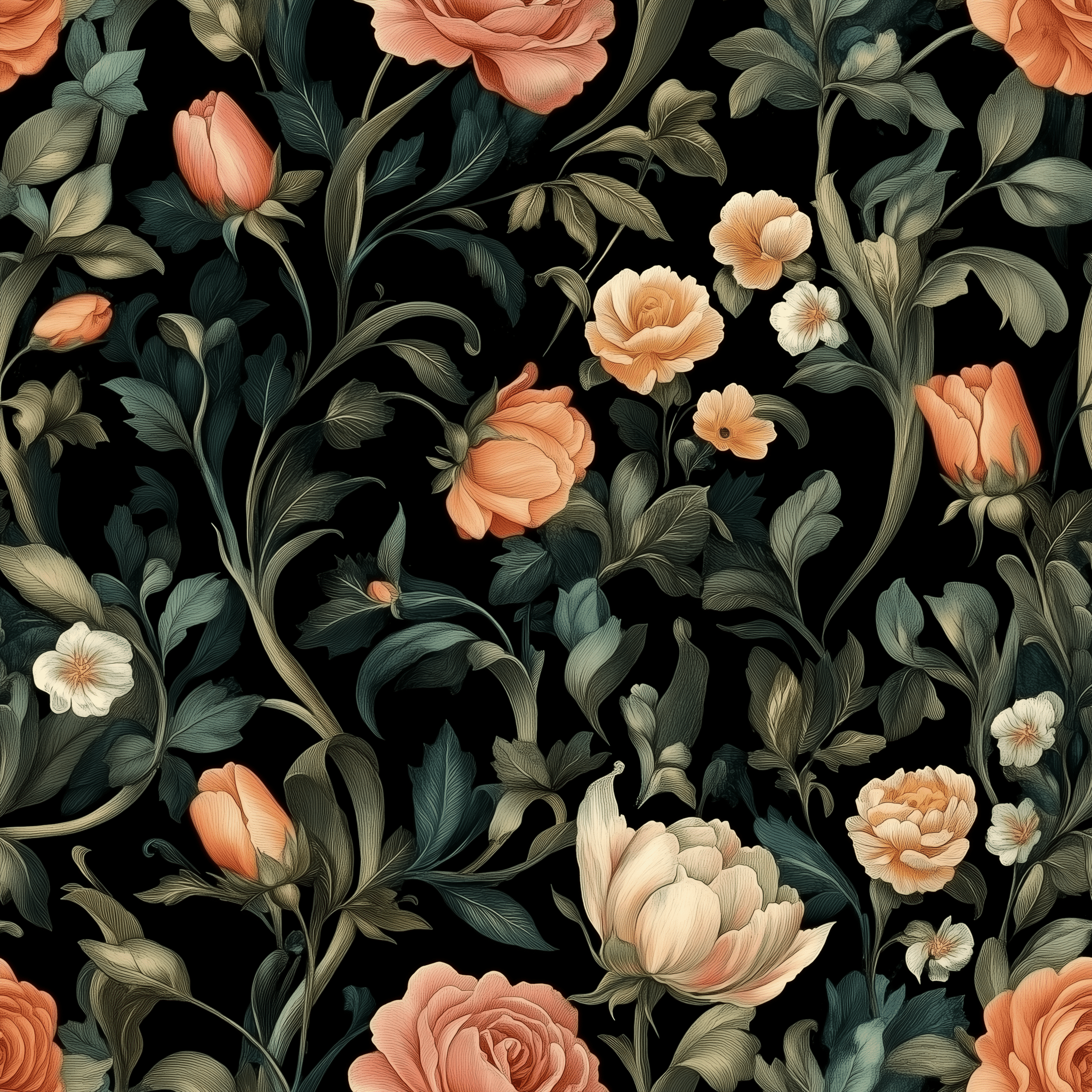 Rosethorn Reverie Wallpaper - Benton Lane Home - Painted Paper