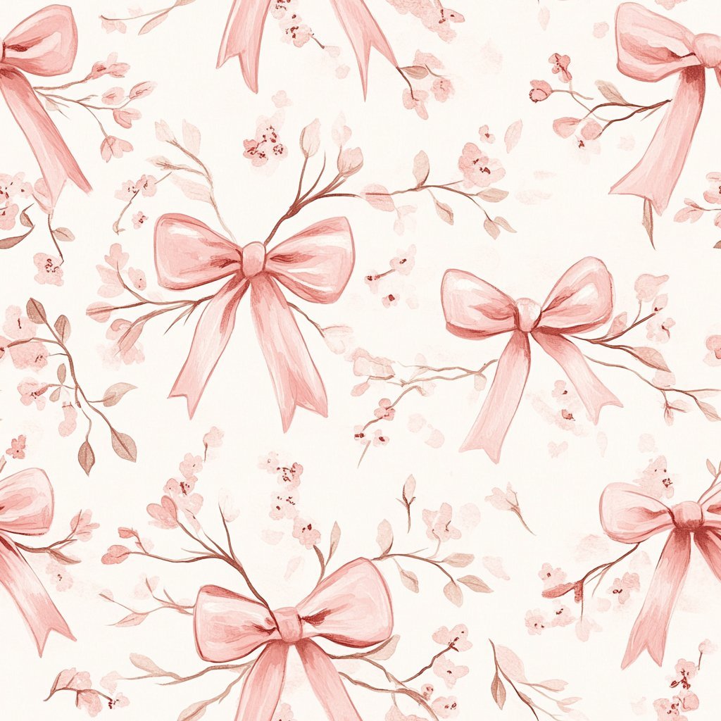 Rosie's Ribbons Wallpaper - Benton Lane Home - Painted Paper