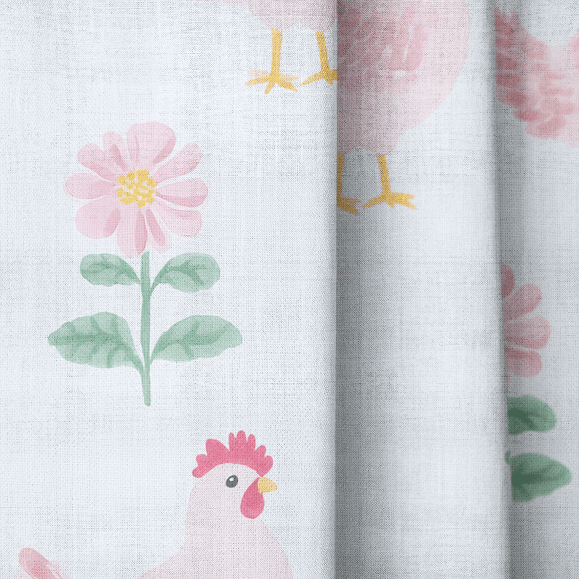 Rosy Roosters - Drapery - Benton Lane Home - Lemon Park