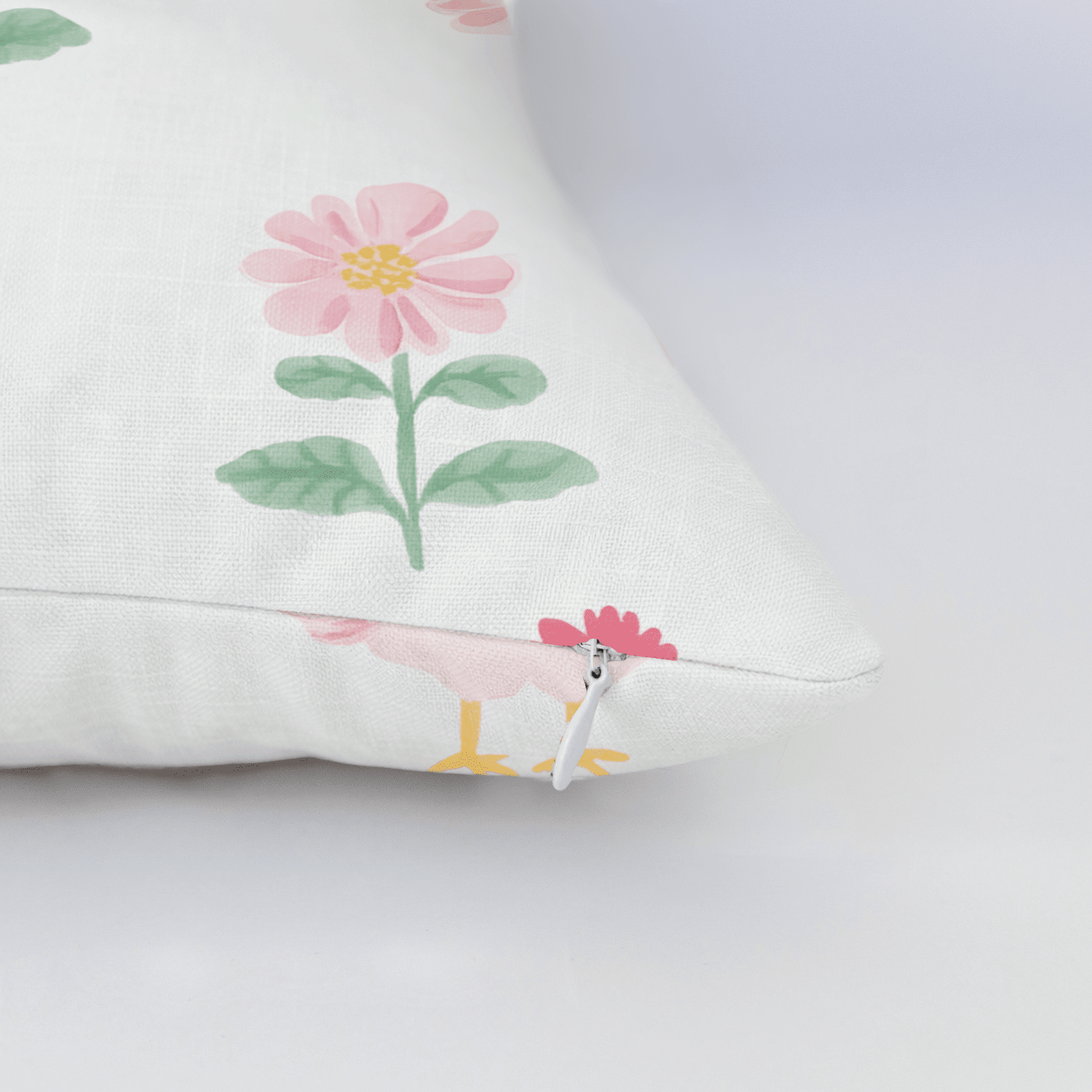 Rosy Roosters Throw Pillow - Benton Lane Home - Lemon Park