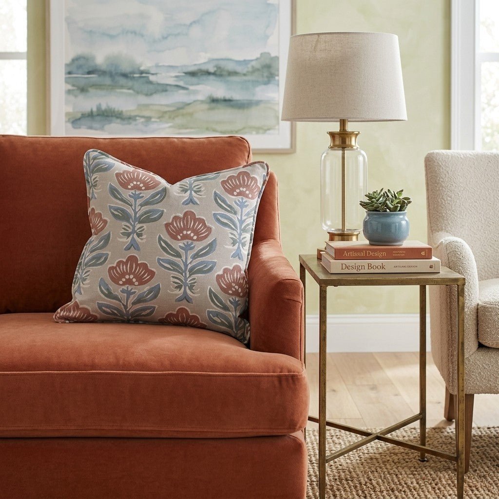 Rouge Bloom Throw Pillow - Benton Lane Home - Hillcroft Home