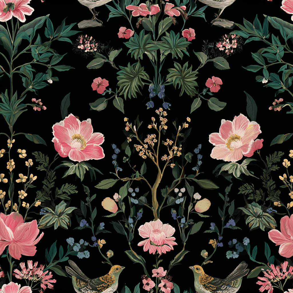 Ruby Petals Wallpaper - Benton Lane Home - Painted Paper