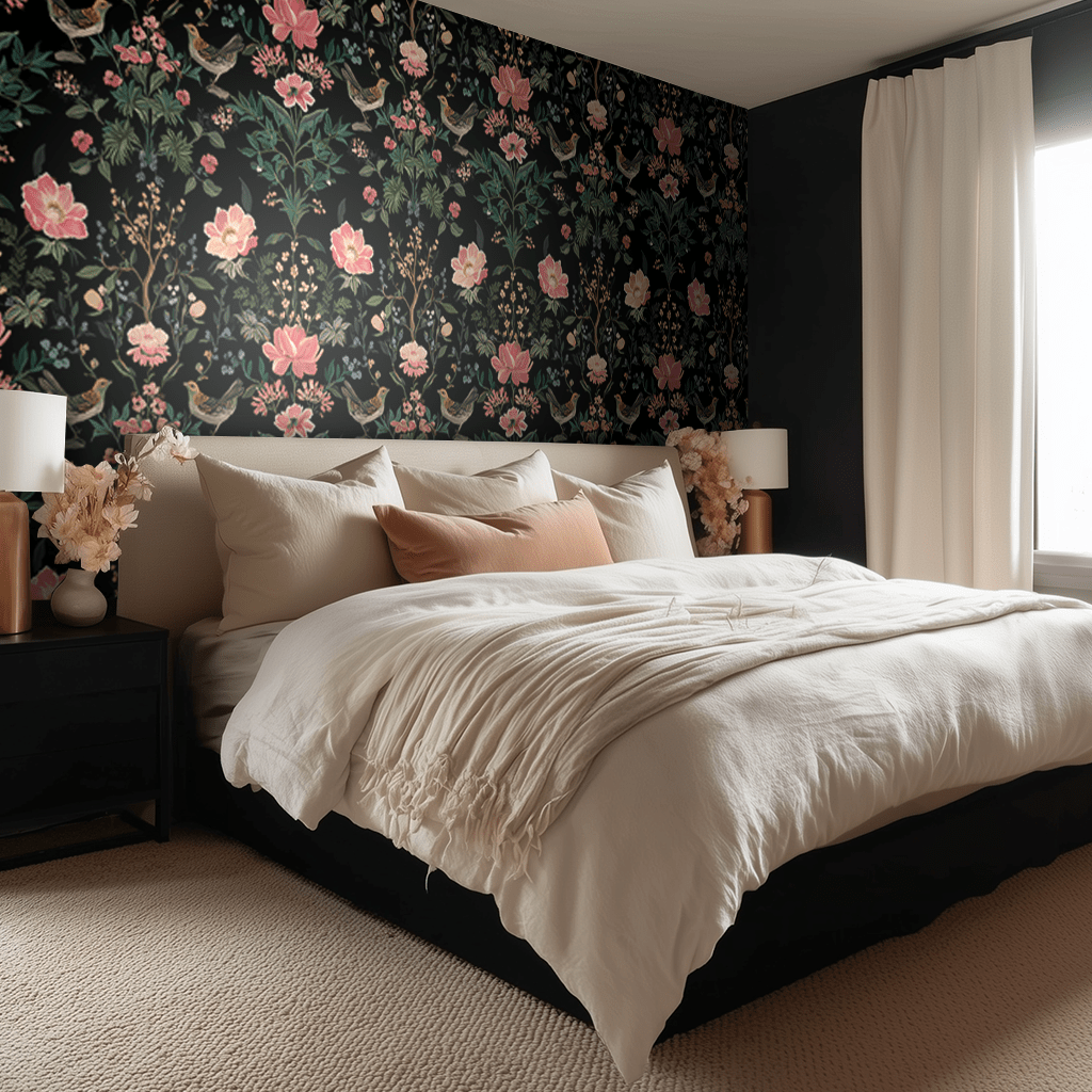 Ruby Petals Wallpaper - Benton Lane Home - Painted Paper