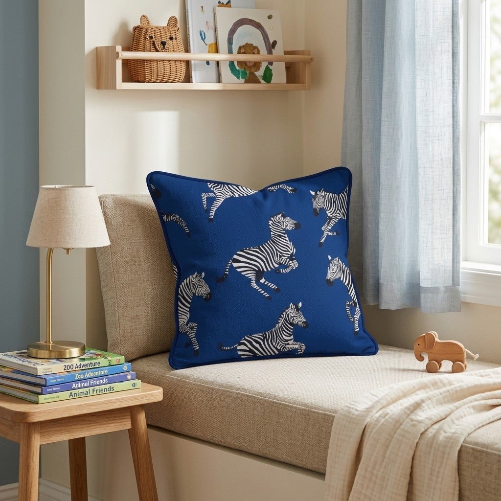 Running Zebras Throw Pillow - Benton Lane Home - Hillcroft Home