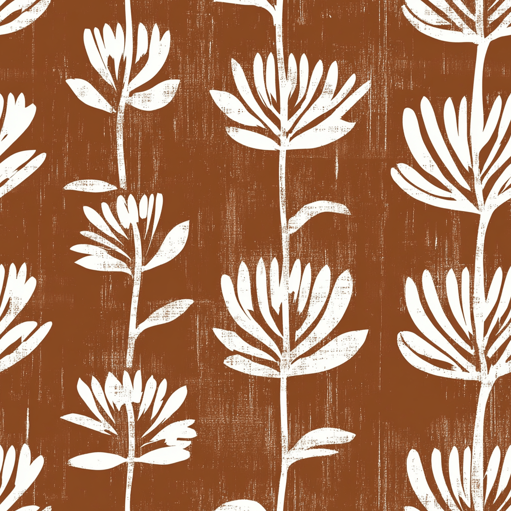 Rust Blossom Wallpaper - Benton Lane Home - Painted Paper