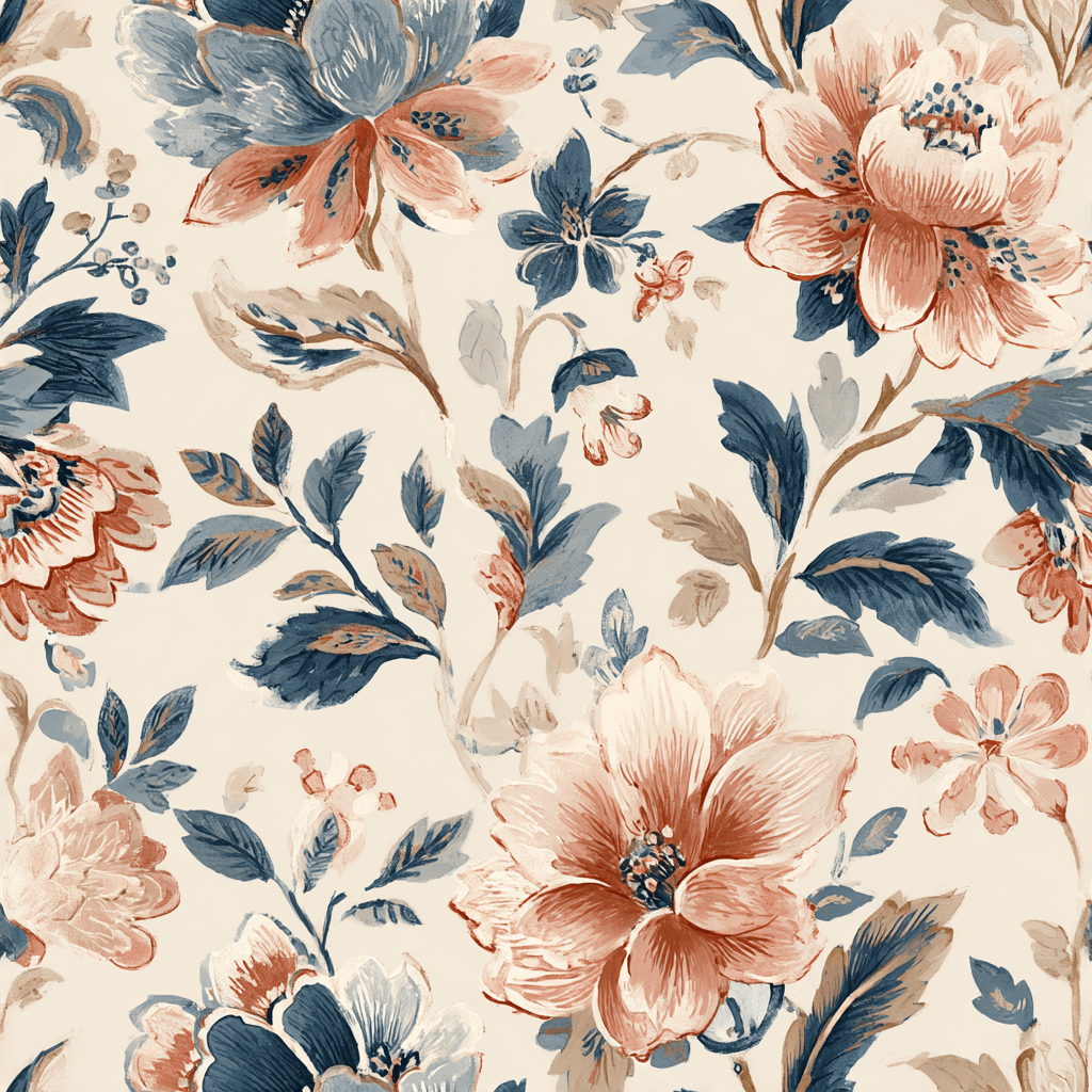 Rust & Rose Wallpaper - Benton Lane Home - Painted Paper