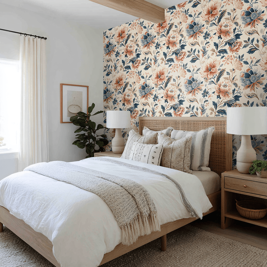 Rust & Rose Wallpaper - Painted Paper