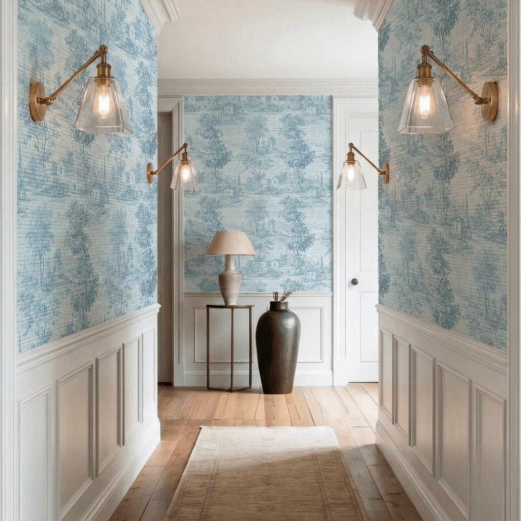 Ruthie Toile Faux Grasscloth Wallpaper - Painted Paper