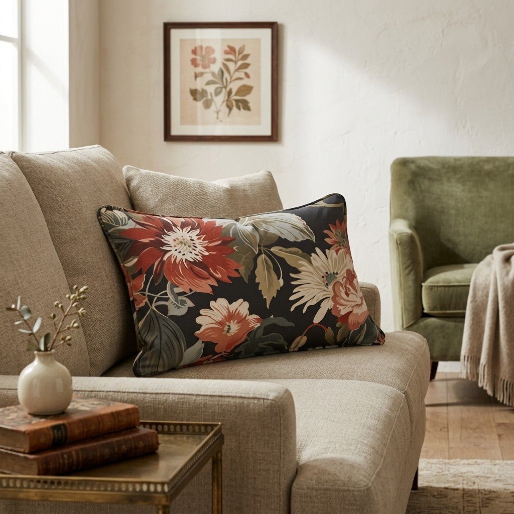 Sable Rose Throw Pillow - Hillcroft Home