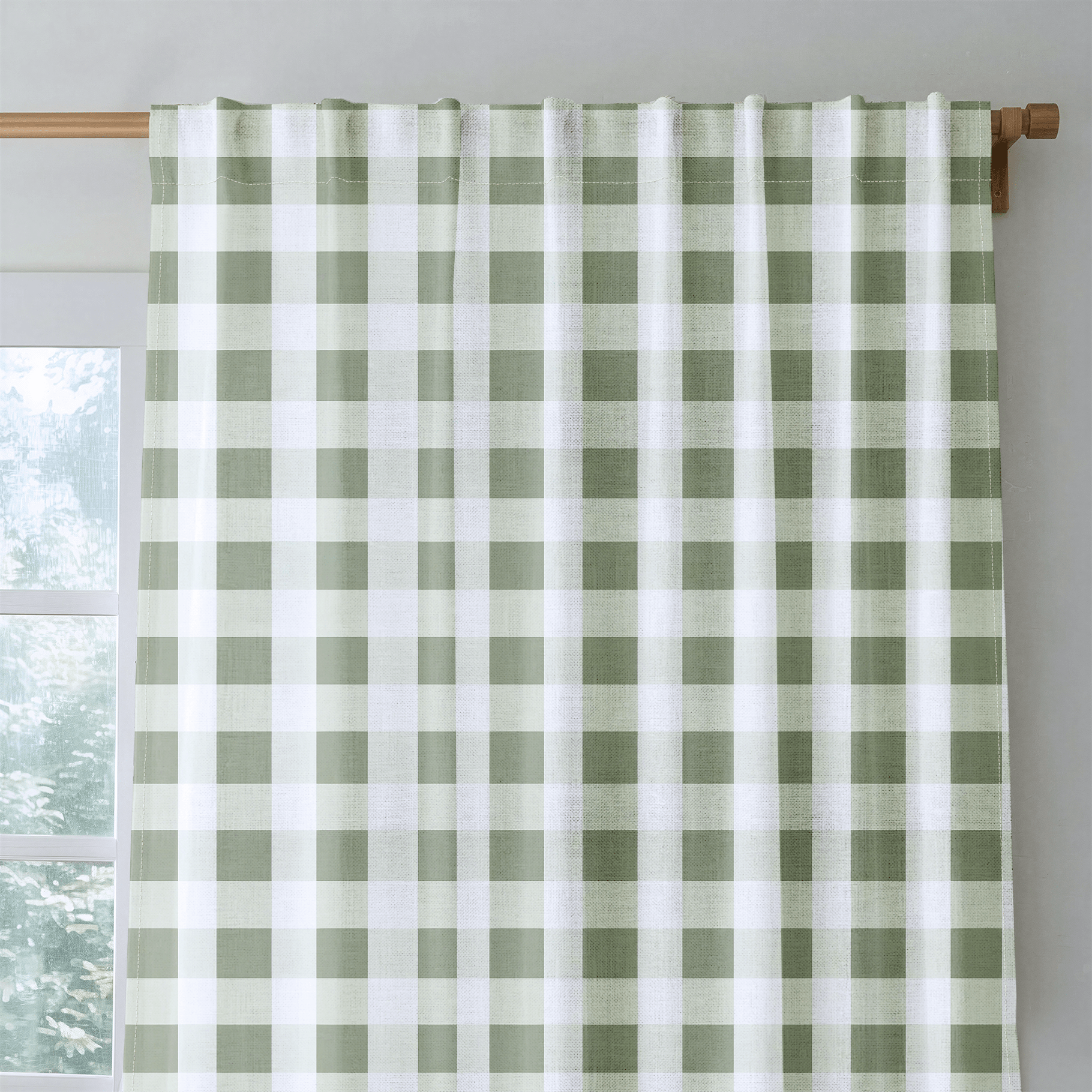 Sage Gingham - Drapery - Lemon Park