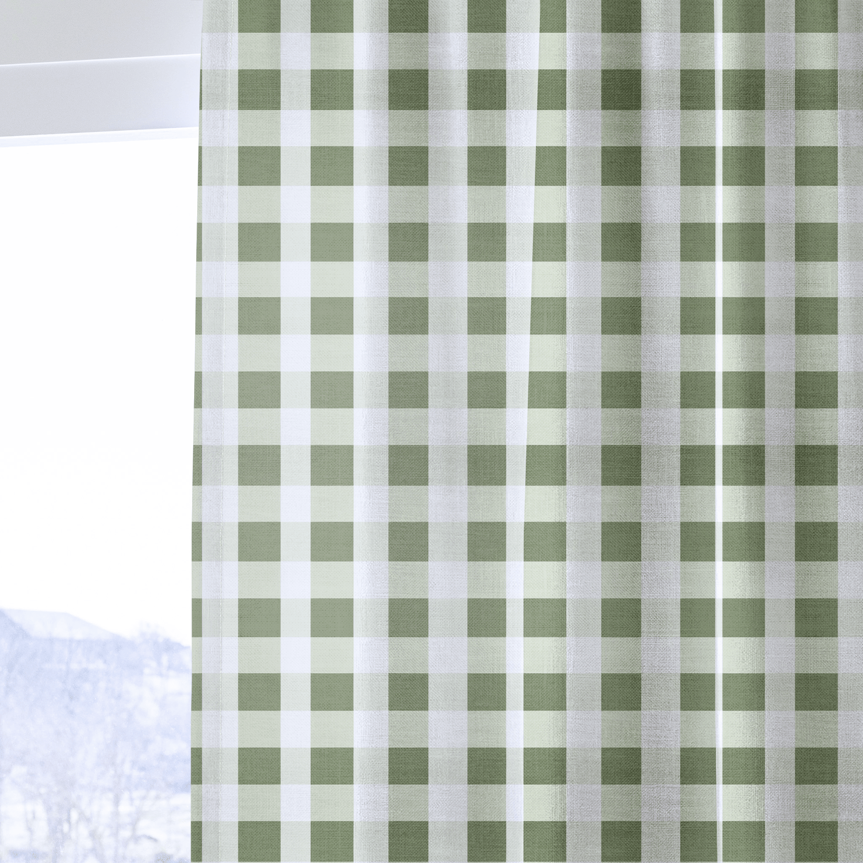 Sage Gingham - Drapery - Lemon Park