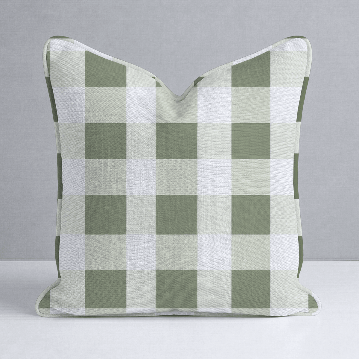 Sage Gingham Throw Pillow - Lemon Park