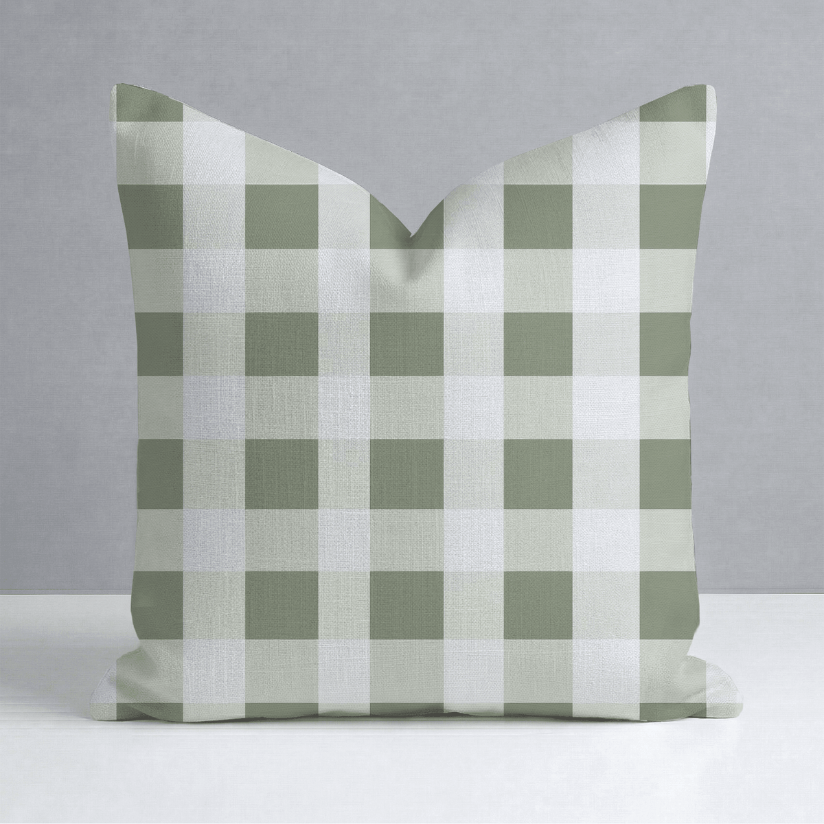Sage Gingham Throw Pillow - Lemon Park