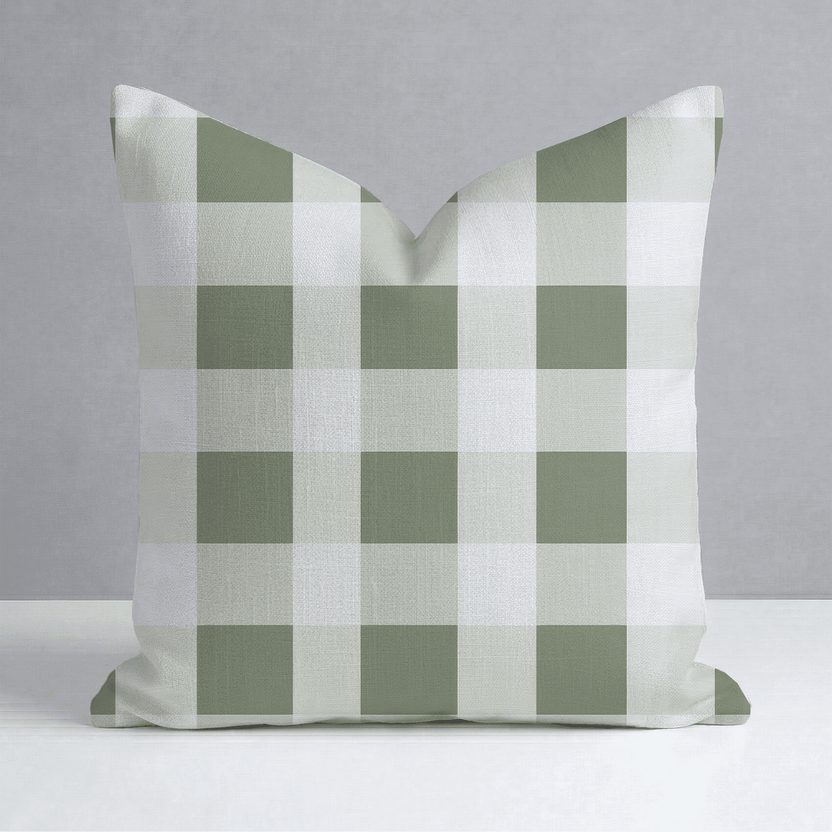 Sage Gingham Throw Pillow - Benton Lane Home - Lemon Park