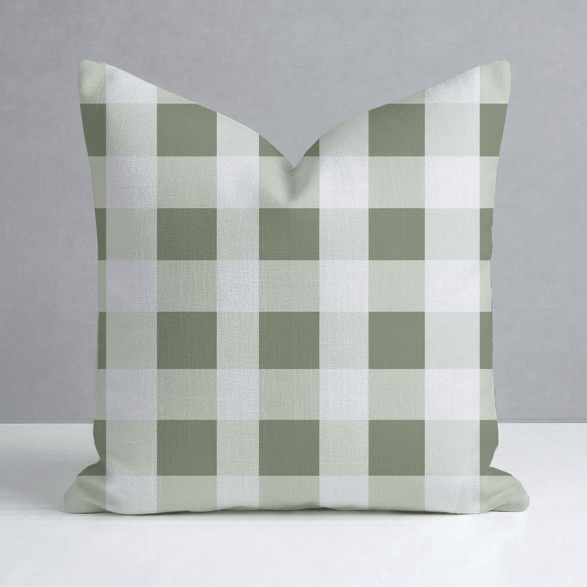 Sage Gingham Throw Pillow - Lemon Park
