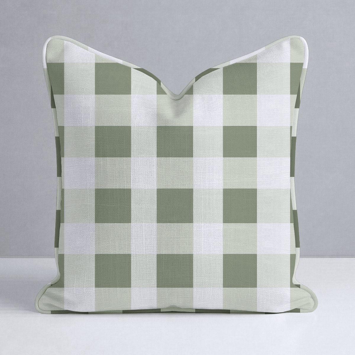 Sage Gingham Throw Pillow - Lemon Park