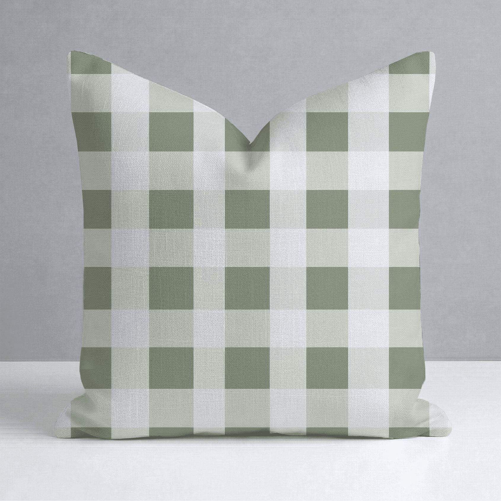 Sage Gingham Throw Pillow - Benton Lane Home - Lemon Park